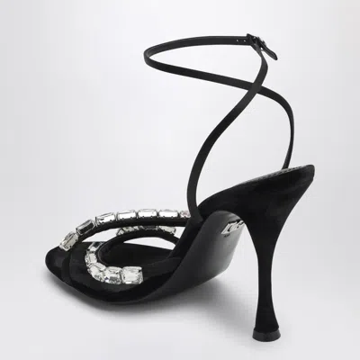 Dolce & Gabbana Keira 105 Satin Sandals With Gemstone Embellishments In Black