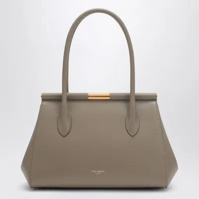 Dolce & Gabbana Marlene Everyday Shoulder Bag In Grained Leather In Brown