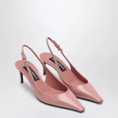 Dolce & Gabbana 70 Patent Leather Slingback Pumps In Pink