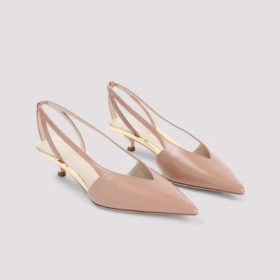 Giorgio Armani Pink Calf Leather Pumps In Multicolor