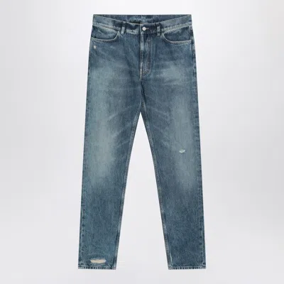 Givenchy Distressed Faded Jeans In Blue
