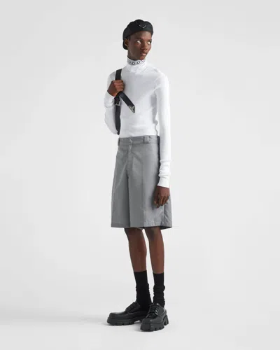 Prada Re-nylon Bermudas In Gray