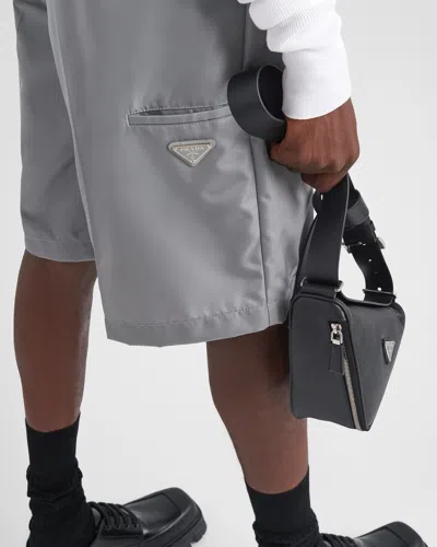 Prada Re-nylon Bermudas In Gray