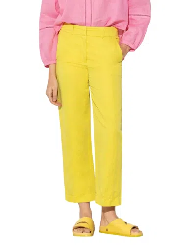 Luisa Cerano Women's Crop Linen Trouser In Lemon In Yellow