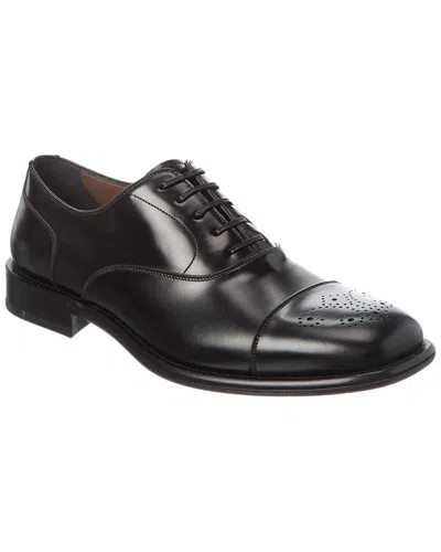 Ferragamo Leather Oxford In Black