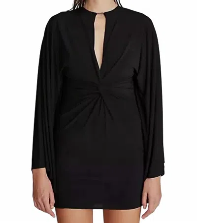 Halston Heritage Corolina Cape Sleeve Mini Dress In Black In Black