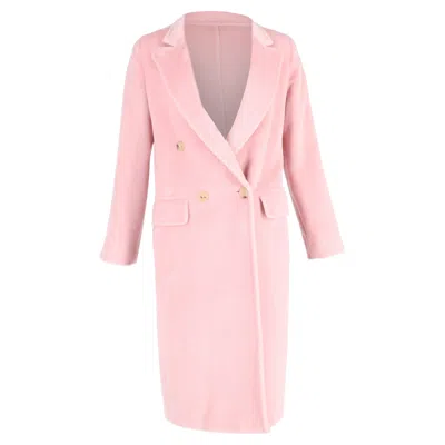Max Mara Double-breasted Coat In Pink Wool In Pink
