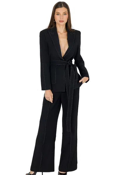 Akalia Yena Blazer With Belt (black) In Black
