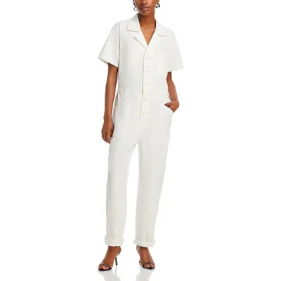 Pistola Grover Short Sleeve Field Jumpsuit In White