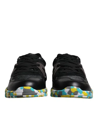Dolce & Gabbana Black Polyester Low Top Men Sneakers Shoes In Black