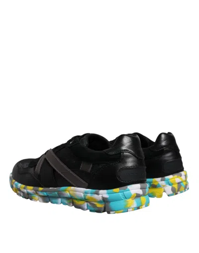 Dolce & Gabbana Black Polyester Low Top Men Sneakers Shoes In Black