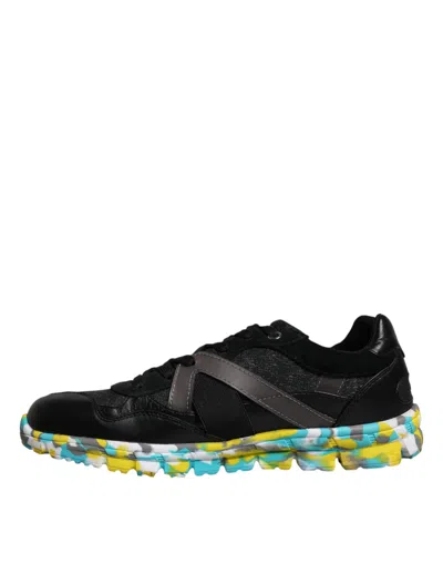 Dolce & Gabbana Black Polyester Low Top Men Sneakers Shoes In Black