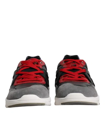 Dolce & Gabbana Multicolor Leather Suede Low Top Sneakers Shoes In Multicolor