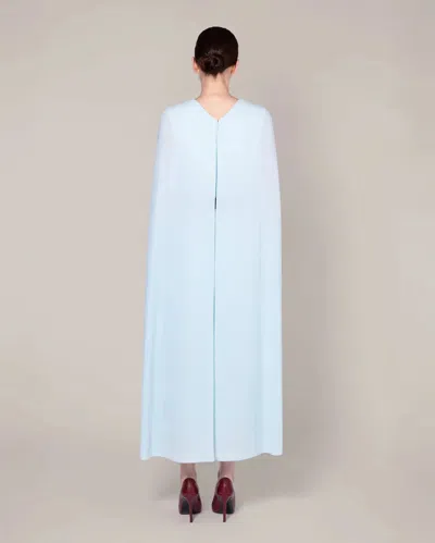 Roksanda Fyera Belted Cape-effect Crepe Midi Dress In Blue