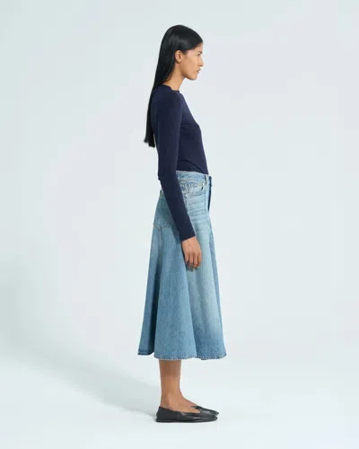Haikure Mid Serenity Ionic Blue Skirt In Medium Wash Denim