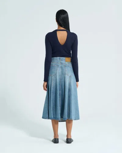Shop Haikure Mid Serenity Ionic Blue Skirt In Medium Wash Denim