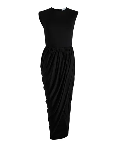 Patou Open-back Midi Dress In Black
