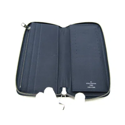 Pre-owned Louis Vuitton Zippy Wallet Navy Leather Wallet  ()