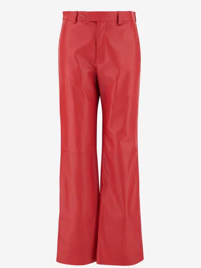 Armarium Tito Leather Pants In Red