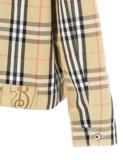 Burberry Tailored Cotton Jacket With Classic Plaid Pattern