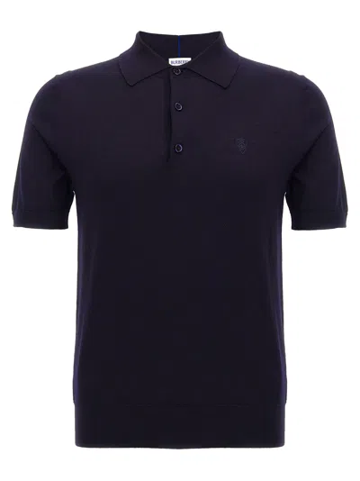 Burberry Wool Polo Shirt In Blue