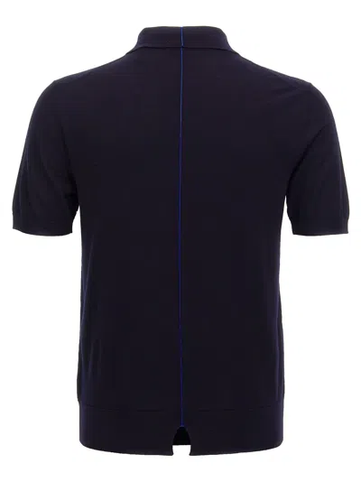 Burberry Wool Polo Shirt In Blue