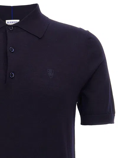 Burberry Wool Polo Shirt In Blue