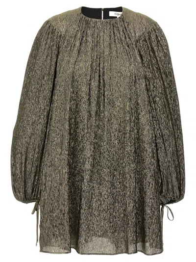 Shop Chloé Lamé Dress Skirts Multicolor