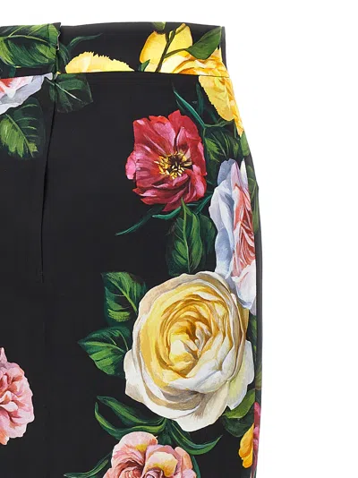 Dolce & Gabbana Multicolor Shirt With Oversize Pointed Collar And All-over Floral Motif In Silk Stretch Woman
