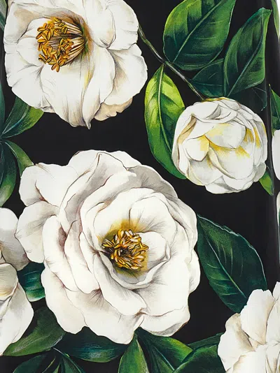 Dolce & Gabbana Gardenia Print Stretch Silk Charmeuse Sleeveless Top