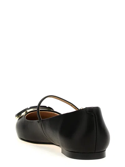 Twinset Black Leather Ballet Flats