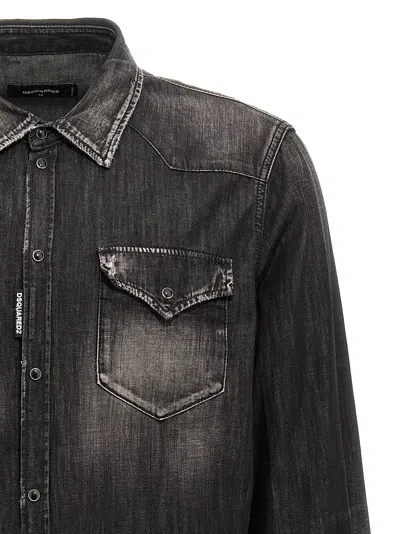 Dsquared2 Western Style Shirt With Chest Pockets And Pointed Collar