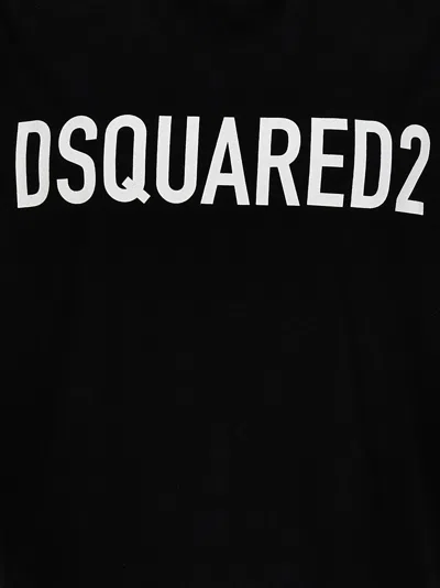 Dsquared2 Mens Black Brand-print Crewneck Regular-fit Cotton-jersey T-shirt