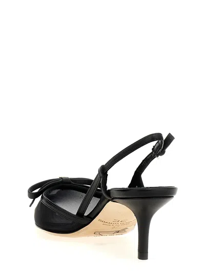 Elisabetta Franchi Black Bow Slingback Heels