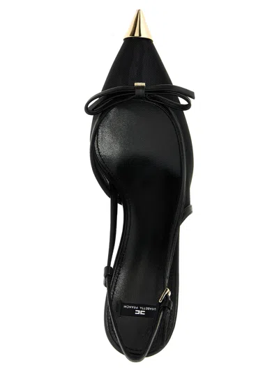 Elisabetta Franchi Black Bow Slingback Heels