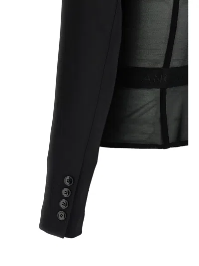 Elisabetta Franchi Tailored Blazer With Sheer Tulle Panels