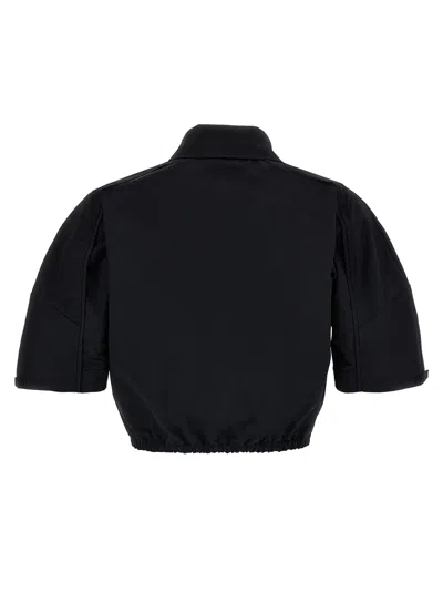 Elisabetta Franchi Collared Cropped Shirt Structured Shoulders