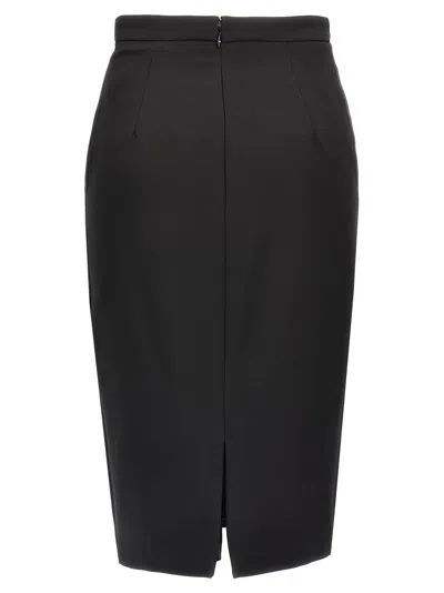 Elisabetta Franchi Longuette Skirt With Satin Side Bands