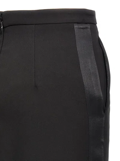 Elisabetta Franchi Longuette Skirt With Satin Side Bands