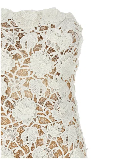 Ermanno Scervino Lace Overlay Strapless Midi Dress