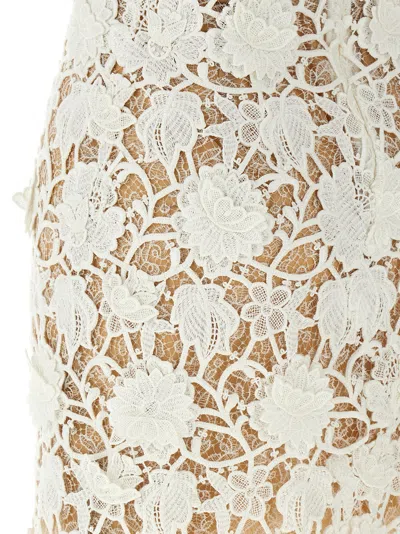 Ermanno Scervino Lace Overlay Strapless Midi Dress