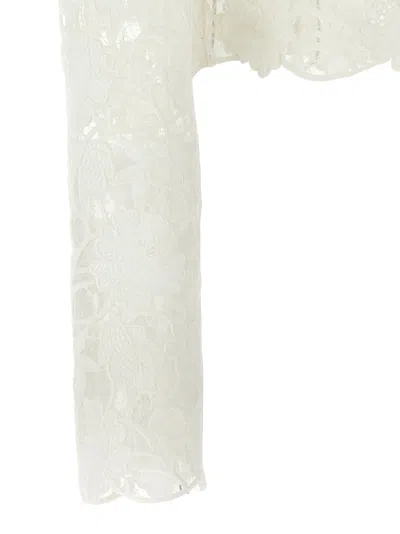 Ermanno Scervino White Macram Tulle Cardigan