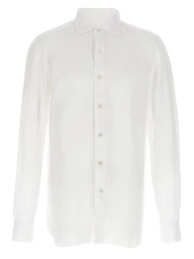 Finamore 1925 Timeless White Button-down Shirt With Structured Collar