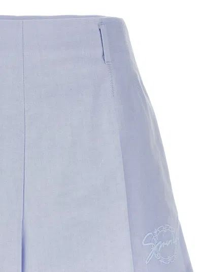 Givenchy Light Blue Embroidered Cotton Shorts