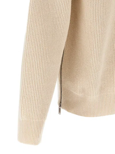 Jil Sander Ivory Cotton And Wool Sweater