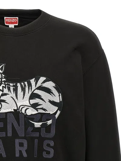 Kenzo "happy Tiger" Sweatshirt In Black