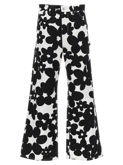 Marni Floral-print Gabardine Trousers