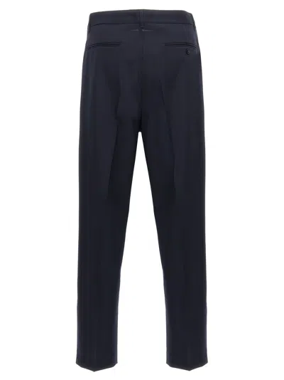 Marni Deep Blue Tropical Wool Trousers With Drawstring Waist
