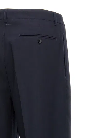 Marni Deep Blue Tropical Wool Trousers With Drawstring Waist