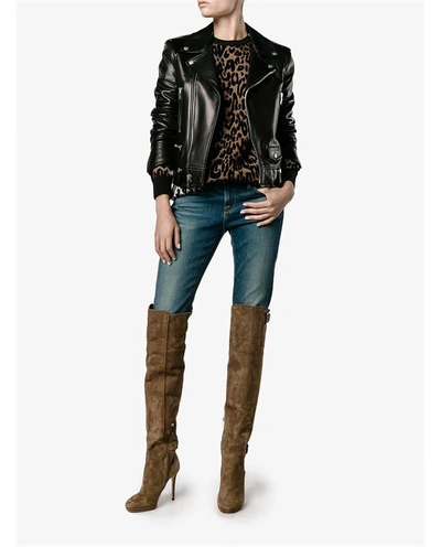 Shop Jimmy Choo Derby Suede Knee High Boots